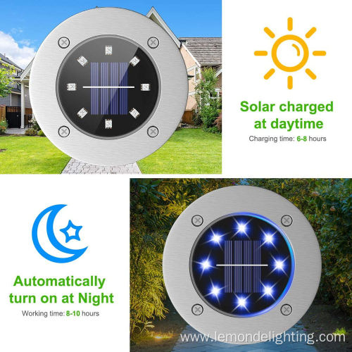 Solar Powered Led Light Disk Ground Light